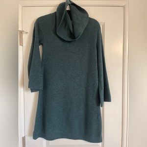 Loft Sweater Dress Size: XS Hunter Green Long Sleeve Cowl Neck